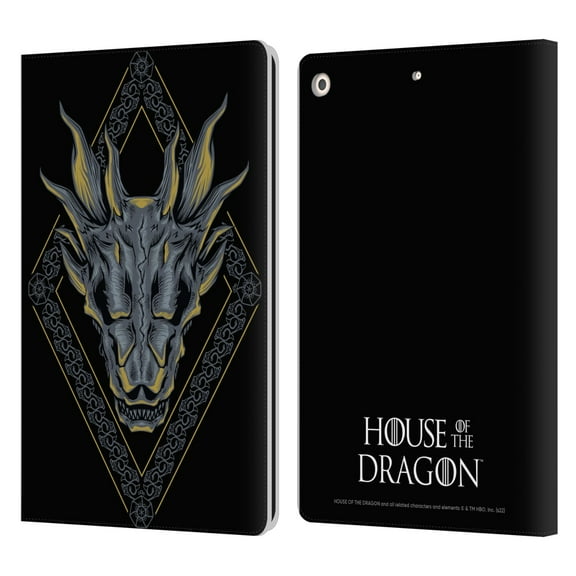 Head Case Designs Officially Licensed House Of The Dragon: Television Series Graphics Dragon Head Leather Book Wallet Case Compatible with Apple iPad 10.2 2019/2020/2021