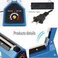 thumbnail image 6 of bag sealer For Plastic Bags And Snacks, heat sealer, Manual Impulse sealer machine, 8 Inch Blue, 6 of 6