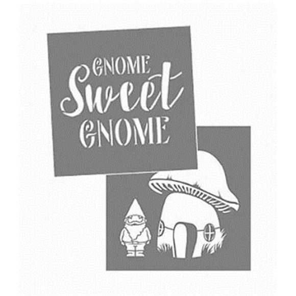 Deco Art 233819 8 x 8 in. Gnomes Stencil Pack of 3