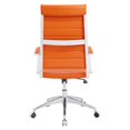 thumbnail image 6 of Computer Work Desk Chair, Orange, Faux Vinyl Leather, Home Office Business, Modern Contemporary HB33126, 6 of 11