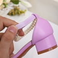 thumbnail image 5 of Girls Sandals Pearl Decoration Toe Loop Heel Design Elegant Party Footwear Stylish Kids Sandals For Girls Formal Occasions ,10.5-11 Years, 5 of 9