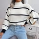 thumbnail image 5 of Striped Knitwear, Long Sleeve Easy To Match Acrylic Fibers Cropped Casual Striped Knitting Pullover For Women For Home Out ANGGREK Otros, 5 of 6