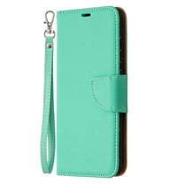 Galaxy S20 FE 5G Case, Samsung S20 FE Case, Alltyech Premium PU Leather Credit Cards Slots Shockproof Folding Stand Magentic Closure Hand Wrist Strape Wallet Case for Samsung Galaxy S20 FE 5G, Green