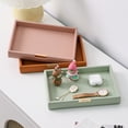 thumbnail image 2 of Casegrace PU Leather-wrapped Jewelry Tray Desktop Storage Organizer, Bedside Nightstand Home Decor Holder Tray for Sunglasses, Remote Controller, Keys, Phone, Wallet, Coin, Earrings, Necklaces, 2 of 6