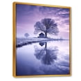 thumbnail image 2 of Designart "Lakeside Serenity In Winter'S Purple Hues I" Winter Landscape Floater Framed Canvas Prints, 2 of 5