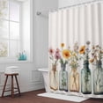thumbnail image 5 of Spring Flowers Vase Fabric Shower Curtain Floral Leaf Washable Shower Curtains for Bathroom, Waterproof Bath Curtain with Hooks Home Decor 72x84in, 5 of 8