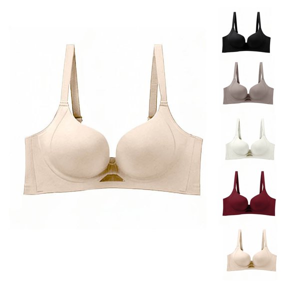 Bixock Balconette Bras for Women,Women's Bras Solid Color Thin Wireless Push up Breathable Seamless Everyday Bras