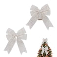 thumbnail image 4 of Sylvtty Burlap Bow Rustic Jute Ribbon Bows Pre-Tied Wreath Bows Christmas Tree Topper Ornament for Birthday Wedding Holiday Party Decorations, 4 of 6
