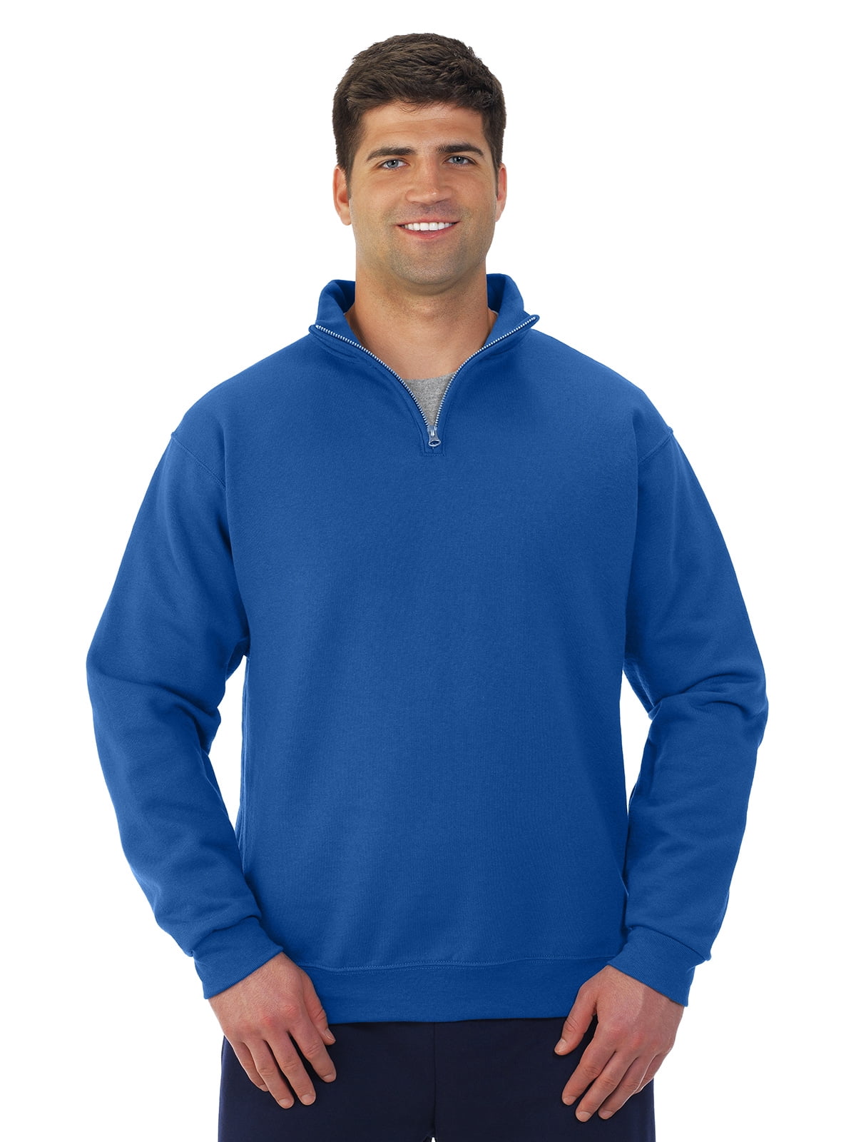 Jerzees Mens NuBlend Quarter Zip Cadet Collar Sweatshirt, S, Royal