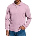thumbnail image 2 of QHRMKOG Polo Shirts for Men Athletic Quick Dry Full-Length Sleeve Collared Golf Shirt Casual Relaxed Fit Button Shirt Lightweight Tops Pink S, 2 of 8