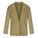 thumbnail image 5 of ICHUANYI ClearanceWomens Ladies Solid Turn Down Collar Jacket Long Sleeve Coat Outerwear Blazer(Khaki, S) ICHUANYI WER20232080503100, 5 of 9