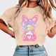 thumbnail image 2 of Tops de Manga Corta de Verano para las Mujeres Imprimir Blusa de Cuello Redondo, Moda Ligera de Poliéster Spandex, 2 of 5