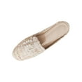 thumbnail image 2 of Women's Bow Flat Mules Comfortable Square Toe Slip on Penny Loafers Ladies Baotou Clogs Half Slides Mules, 2 of 5