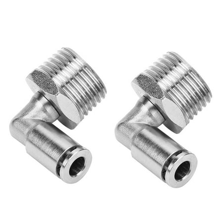 

2024 2Pcs All copper Nickel plated 6mm Pneumatic Quick Connector+90 Degrees BSPP Male Thread(1/2 )