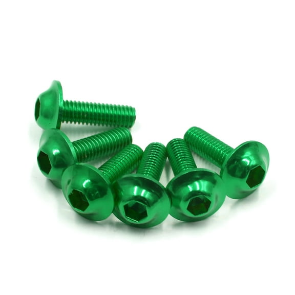 Unique Bargains 6PCS M6 x 20mm/0.79" Green Hexagon License Plates Fairing Bolts Screws for Motorcycle