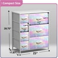 thumbnail image 3 of YYEAN Dresser with 7 Drawers - Furniture Storage Chest for , Teens, Nursery, Playroom, Clothes, Toys - Steel Frame, Wood Top, Tie-dye Fabric Bins-Rainbow Sparkle, 3 of 15
