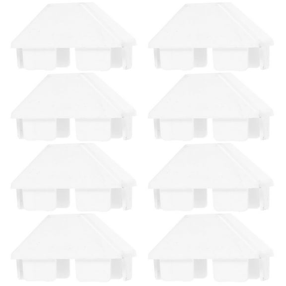 Masteelf 8pcs Fence Top Covers Flat Fence Covers Flat Fence Replacement Caps Flat Fence Cap Part Pvc Post Caps Guardrail Post Cover