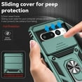 thumbnail image 5 of Heavy Duty Armor Case for Google Pixel 7 Pro, Rugged PC Soft TPU Military Grade Shockproof Metal Magnetic Plate Car Mount Shockproof Cover with Camera Lens Sliding Ring Holder Kickstand Case,Darkgreen, 5 of 8