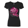 thumbnail image 2 of Wild Bobby Breast Cancer Awareness Flowers Breast Cancer Awareness Women Slim Fit Junior Tee, Black, Small, 2 of 6