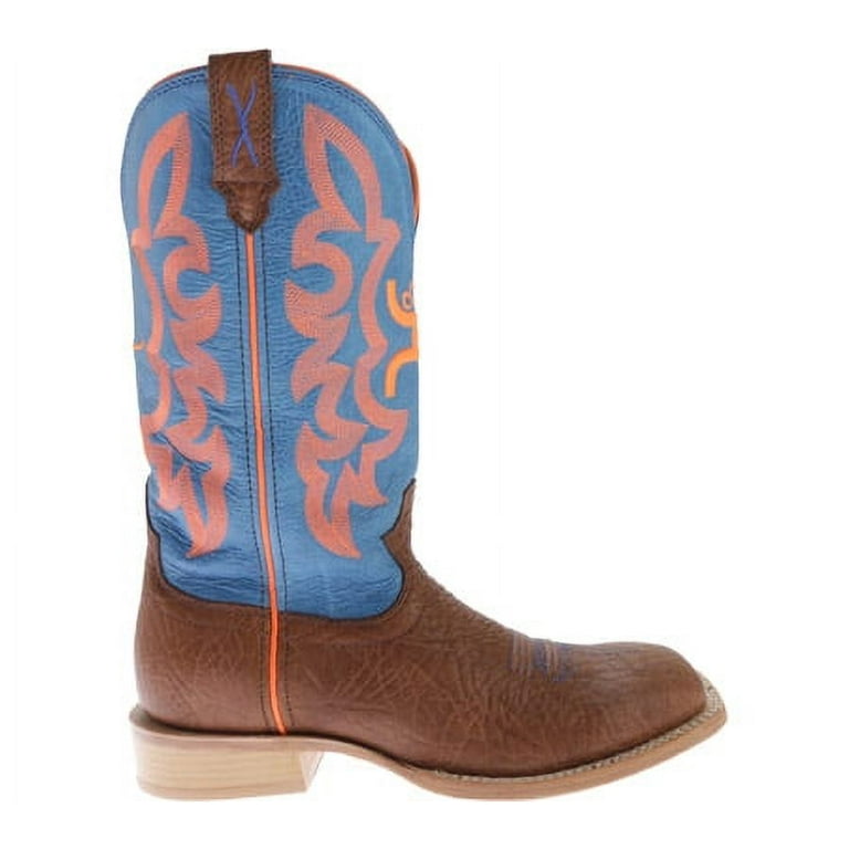 Twisted X Boots DS Hooey Cognac Bullhide 12in NeonBlue Cognac Neonblue 10.5 EE Walmart