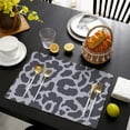 thumbnail image 3 of White and Black Of Leopard Print Summer Placemats Table Placemats Set Of 6-Linen Kitchen Washable Placemats Table Mats 11.8"x17.7"Non-Slip Heat Resistant, 3 of 5