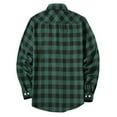 thumbnail image 3 of Inglocry Men's Button Down Regular Fit Long Sleeve Plaid Flannel Casual Shirts Vintage Plaid Shirts Green 2XL, 3 of 5