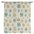 thumbnail image 2 of Teal Yellow Snowflake Christmas Semi Sheer Curtains Drapes for Living Room, Bedroom, French Doors Window 63 Inches Long, Xmas Snowflake Rustic Rod Pocket Chiffon Curtain Drapery Voile Drape Panel, 2 of 6