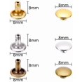 thumbnail image 4 of ZOUSSIQI 100 Ensembles Rivets Ronds Doubles 8mm x 8mm Rivets Rapides Boutons Punks Réparation de Pointes Décoration Artisanale (8mm x 8mm, Or) CA919-47142, 4 of 9
