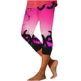 thumbnail image 2 of Yeaiivve Novelty Graphic Leggings for Women Gradient Bat Pumpkin Print Capris Comfortable Seamless Workout Legging High Stretch Waisted Yoga Pants L, 2 of 8