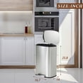 thumbnail image 5 of FOA Ament 13 Gallon Stainless Steel Step Foot Pedal Trash Can in Silver, 5 of 19