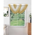 thumbnail image 2 of Yellow Ombre Sheer Waterfall Valance Curtains for Window, White Gradient Color Modern Abstract Art Rod Pocket Sheer Topper Swag Curtains for Living Room, Kitchen 38.5"W x 47.2"L, 3 Panels, 2 of 7