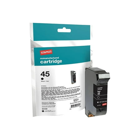 Staples Remanufactured Ink Cartridge Replacement for HP 45  (Black)