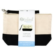 Styled Basics Customizable Cosmetic Canvas Wristlet