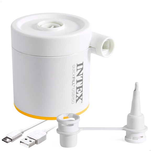 Open Box INTEX QUICKFILL USB150 AIR PUMP, SIZE: 8CM X 7CM X 7CM (66616) - WHITE, ORANGE