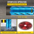 thumbnail image 6 of VEVOR Diamond Core Drill, 4"/101mm Diameter Core Drill Bit, 9.5"/241mm Concrete Core Drill Bit, 5/8"-11 Thread Core Bit, Dry/Wet Drill Core Bits w/a Blade, Diamond Wet Coring Bit For Concrete Brick, 6 of 9