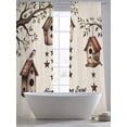 thumbnail image 5 of Sweet Home Sheer Curtains 96 Inch Length 2 Panels Set Window Treatments, Western Stars Bird Houses Farmhouse Retro Rod Pocket Semi Curtains for Living Room/Bedroom/Kitchen Décor, 104"W x 96"L, 5 of 7