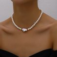 thumbnail image 1 of 2023 Tendance Bijoux Élégants Mariage Collier Grande Perle pour Femmes Mode Perle Imitation Pierre Verte Couleur Rose Collier Ras-du-Cou, 1 of 5