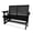 Black, variant on Innovaze 4.5 ft Wooden Patio Glider with High Roll Back and Deep Contoured Seat in Outdoor, Deep Brown