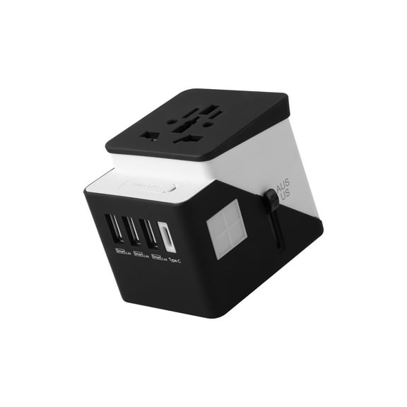 Protege International Travel Power Adapter with USB-C Port, White, 5oz