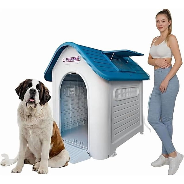 Casa Para Perro Q Perrón Raza Extra Grande Piso Elevado