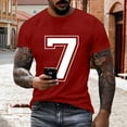 thumbnail image 2 of Men Shirts Short Sleeve Round Neck Pullover Number 7 Varsity Sports Team Jersey 7th Birthday 7 Years T-Shirt &Christmas Tshirts, 2 of 6
