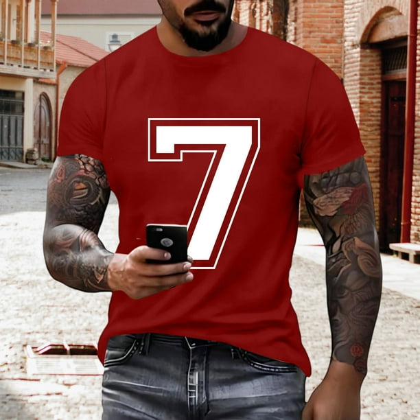 Tops para hombre, blusas y camisas de cuello redondo y manga corta para hombre, blusas estampadas de moda para hombre, jersey de cuello redondo y manga corta, blusa de poliéster para hombre.
