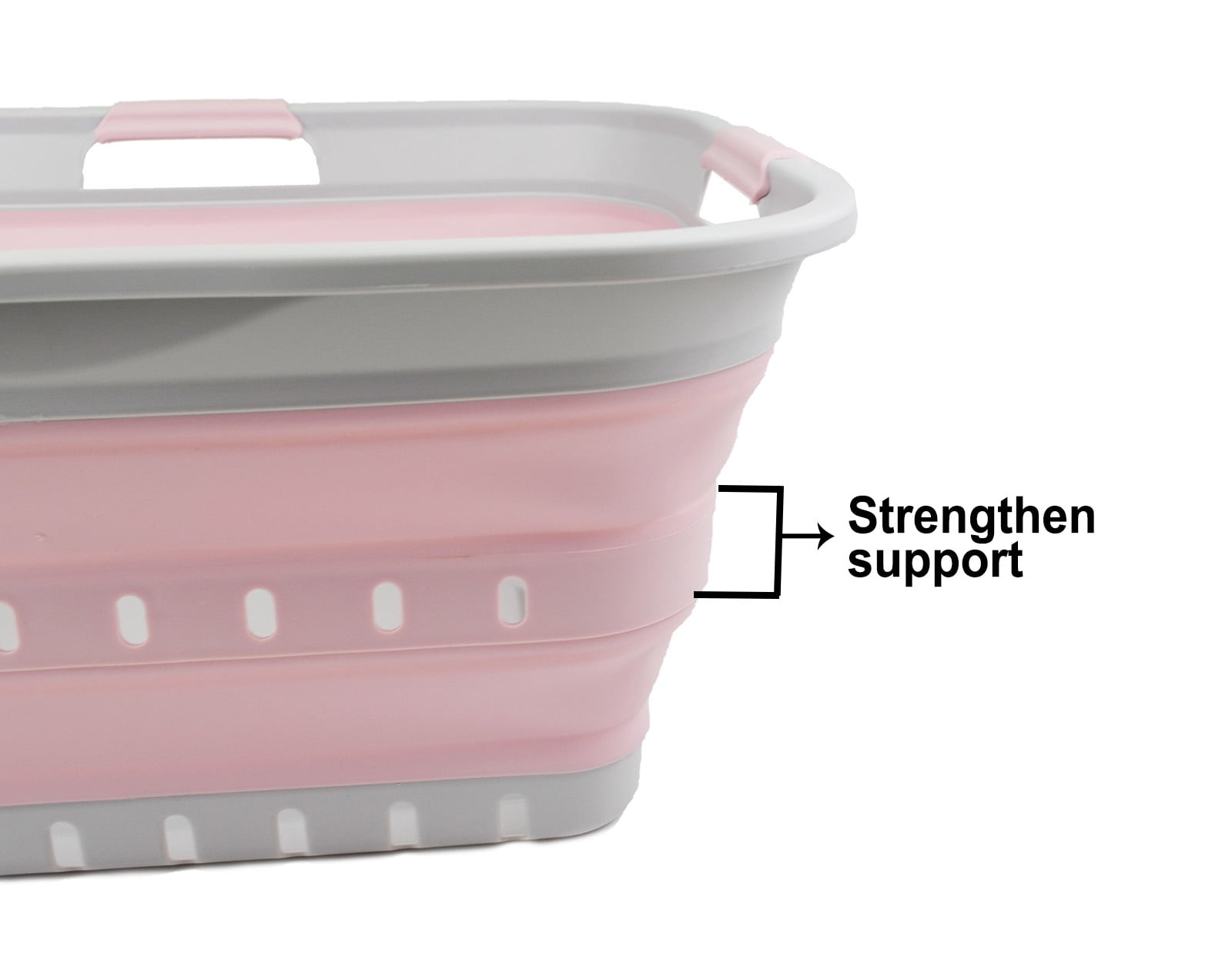 SAMMART 42L(11 gallons) Collapsible Plastic Laundry Basket - Foldable Pop Up Storage Container/Organizer - Portable Laundry Hamper- Space Saving Outdoor