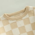 thumbnail image 4 of Okbabeha Toddler Baby Sweater Boy Girl Knit Sweaters Pullover Checkerboard Crewneck Sweatshirt Warm Winter Clothes, 4 of 7