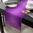 thumbnail image 2 of Modern Purple Table Runner 36 Inches Small, Abstract Diamond Luxury Gradient Kitchen Dining Burlap Linen Tablerunner for Small/Round/Square/Wedding/Coffee/Dining Table Party Home Décor 13 x 36, 2 of 8