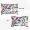 thumbnail image 2 of Uemuo Colorful Watercolor Dots Print Throw Pillow Case – Cozy & Soft Cushion Cover, Hypoallergenic Pillow Case for Sleeping, Perfect for Women with Envelope Closure-14"x20", 2 of 6