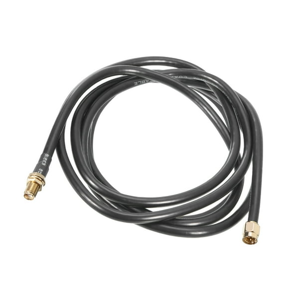 Cables coaxiales RG58, SMA macho a SMA hembra, montaje en panel, cable coaxial RF de baja pérdida de 6.5 pies, 1 pieza