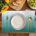 thumbnail image 4 of Teal Green Ombre Placemats Set of 8, Contemporary Gradient Abstract Art Placemats for Dining Table, Place Mats for Kitchen Tabletop, Waterproof Wipeable Dining Table Mats Set, 4 of 9