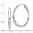 thumbnail image 2 of FB Jewels Sterling Silver Rhodium-plated Oval Hoop Earrings, 2 of 2