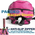thumbnail image 2 of Athletico Premier Tennis Backpack - Tennis Bag Holds 2 Rackets in Padded Compartment | Separate Ventilated Shoe Compartment | Tennis Bags for Men or Women (Pink), 2 of 9